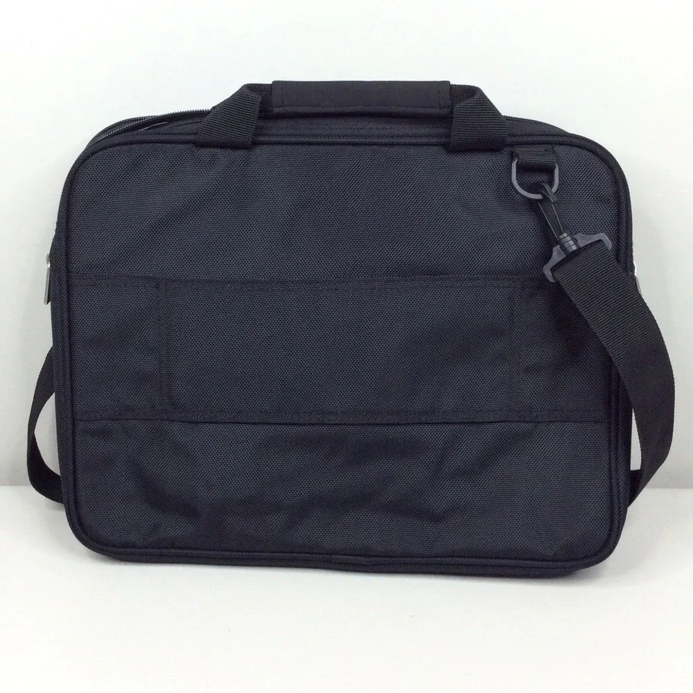 Black Travel soft Laptop Messenger Bag TUARI Briefcase Shoulder Strap Padded